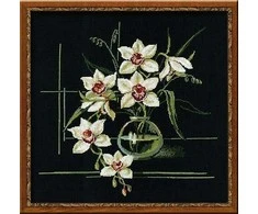 RIOLIS – Create It Yourself – Siuvinėjimo rinkinys „Baltos orchidėjos“ 941 (40x40 cm)