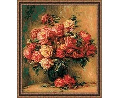 RIOLIS - Create It Yourself - Siuvinėjimo rinkinys „Rožių puokštė“ 1402 (40x48 cm)