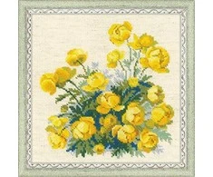 RIOLIS - Create It Yourself - Siuvinėjimo rinkinys „Geltonos gelės“ 1515 (20x20 cm)
