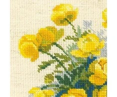 RIOLIS - Create It Yourself - Siuvinėjimo rinkinys „Geltonos gelės“ 1515 (20x20 cm)