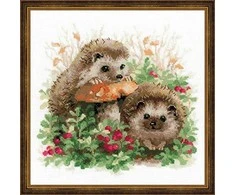 RIOLIS – Create It Yourself – Siuvinėjimo rinkinys „Ežiukai“ 1469 (25x25 cm)