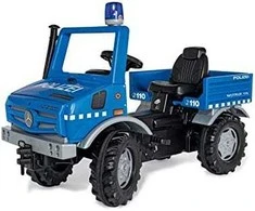 Pedalinis sunkvežimis policijos automobilis Rolly Toys RolliUnimog Mercedes-Benz