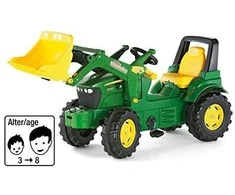 Milly Mally Pedalinis traktoriaus krautuvas Rolly Toys John Deere Farmtrac žalias