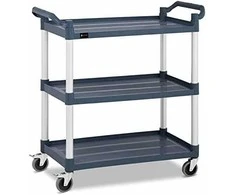 Royal Catering Aptarnaujantis padavėjo vežimėlis, 3 plastikinės lentynos, 84 x 49 cm, iki 150 kg