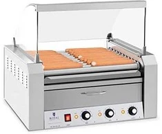 Ritininis ritininis grilis su dangteliu ir kaitinimo stalčiumi bandelėms 20 HotDog dešrelių 2600W 230V Royal Catering
