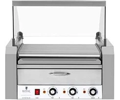Ritininis ritininis grilis su dangteliu ir kaitinimo stalčiumi bandelėms 20 HotDog dešrelių 2600W 230V Royal Catering