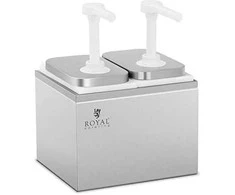 Royal Catering Dvigubas dozatorius padažams su nerūdijančio plieno pompa, 2 x 2 l