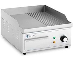 Royal Catering Elektrinė kepsninė, lygi, griovelio grotelių plokštė, 360 x 380 mm, 2000 W