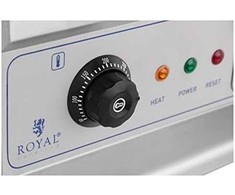 Royal Catering Kepsninė dviguba lygi, grioveliais grioveliais su riebalų stalčiumi 230 V 2x 3200 W