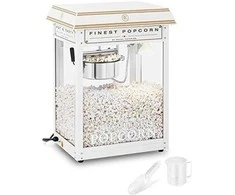 Royal Catering Retro kukurūzų spragėsių aparatas TEFLON 1600 W 5-6kg/h - baltas ir auksinis