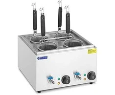 Royal Catering Makaronų virimo aparatas, makaronų viryklė su čiaupais, 4 krepšeliai, 2 x 6,5 l, 3000 W