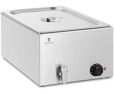 Royal Catering Bain-marie elektrinis šildytuvas su čiaupu GN 1/1 600 W
