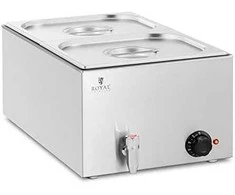 Royal Catering Bain-marie šildytuvas elektrinis su čiaupu 2 x GN 1/2 600 W