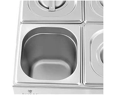 Royal Catering Bain-marie maisto šildytuvas šildymo bufetas 6 x GN 1/6 600 W