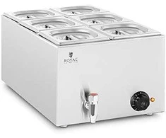 Royal Catering Bain-marie maisto šildytuvas šildymo bufetas 6 x GN 1/6 600 W
