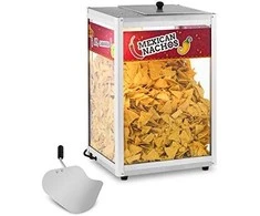 Royal Catering Šiltesnė, šildoma vitrina nachos, žemės riešutams, kukurūzų spragėsiams + kaušelis