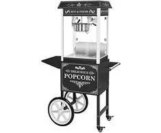 Royal Catering Profesionalus, efektyvus mobilus spragėsių aparatas ant vežimėlio 230V 1,6kW juodas