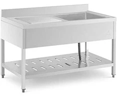 Royal Catering Vieno dubenėlio kriauklė su lentyna ir apvadu, dešinė, 140 x 70 x 94,5 cm