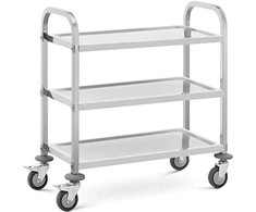 Royal Catering Vežimėlis padavėjo maitinimas aptarnaujančiam 3 lentynas 69 x 34 cm iki 81 kg
