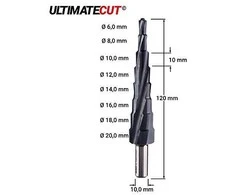 Pakopinis grąžtas RUKO ULTIMATECUT HSS Ø6-20mm