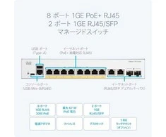 Šakotuvas Cisco CATALYST 1300 8-PORT GE POE EXT - PS 2X1G COMBO
