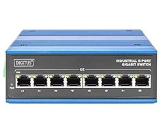 Šakotuvas DIGITUS Switch Ind. 8-Port Gigabit Unmanaged blau