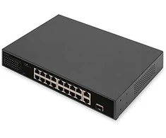 Šakotuvas Digitus | 16 prievadų greito Ethernet PoE komutatorius | DN-95355 | Nevaldomas | Montuojamas į stelažą | 10/100 Mbps (RJ-45) jungčių kiekis: 16 | SFP jungčių kiekis: 1