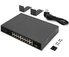 Šakotuvas Digitus | 16 prievadų greito Ethernet PoE komutatorius | DN-95355 | Nevaldomas | Montuojamas į stelažą | 10/100 Mbps (RJ-45) jungčių kiekis: 16 | SFP jungčių kiekis: 1