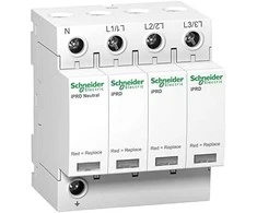 Schneider Electric Schneider Viršįtampių ribotuvas Kl. D 4P 8k A su papildomu kontaktu iPRD -8R-8kA-350V-3PN (A9L08601)