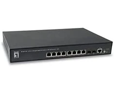 Šakotuvas Level One Zarządzalny przełącznik PoE+ LevelOne GB/L2 10-portowy 19" 180 W 1 Gb/s