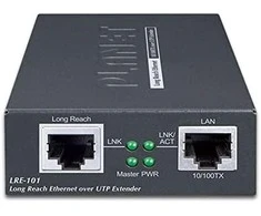 Šakotuvas „Planet PLANET“ 1 prievado 10/100TX Ethernet per tinklą terminalas „Juodas“ tinklo siųstuvas ir imtuvas