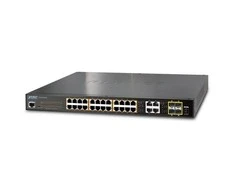 Šakotuvas Planet 24-Port 10/100/1000Mbps 802.3at PoE + 4-Port Gigabit TP/SFP Combo valdomas jungiklis / 440W