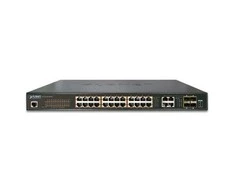 Šakotuvas Planet 24-Port 10/100/1000Mbps 802.3at PoE + 4-Port Gigabit TP/SFP Combo valdomas jungiklis / 440W