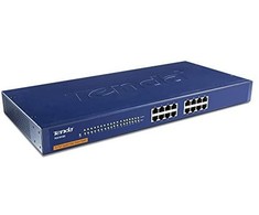 Šakotuvas „Tenda TEG1016G“ tinklo komutatorius, nevaldomas gigabito eternetas (10/100/1000), 1U, Mėlyna