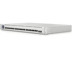 Šakotuvas „Ubiquiti“ komutatorius „UniFi 24xRJ45 10G/2xSFP28 25G“, valdomas, montuojamas į stelažą, 1,3 colio jutiklinis ekranas
