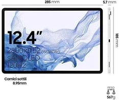 Planšetė Tabletė Samsung Galaxy Tab S8 + 12.4 "256 GB Sidabras (M- X800NZSBEUE)