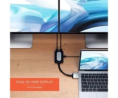 USB adapteris Satechi USB-C Dual - HDMI x2 Sidabrinis (ST-TCDHAS)