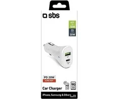 Car charger USB 2.1A TypeC 20W By SBS Baltas