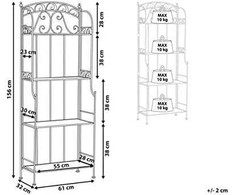 Beliani Rėmas augalams PADUA metalinis 156 cm 61 cm baltas