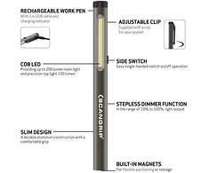 Žibintuvėlis Scangrip WORK PEN 200 R, 200lm, įkraunamas, IP30