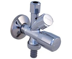 Kampinis ventilis Schell, 1/2'' x 3/8'' x 3/4'' kombinuotas