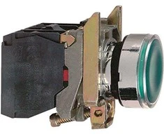 Schneider Electric 22mm žalias valdymo mygtukas su grįžimu su apšvietimu 1Z 1R (XB4BW33M5)