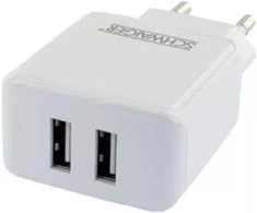 USB adapteris Schwaiger 230V 2x USB adapteris 2.4A baltas