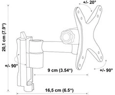 Laikiklis Schwaiger Schwaiger WAH 13"-30" 1TFT 2Gelenke Max.18Kg juodas