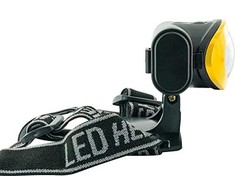 Schwaiger WLED 40, žibintuvėlis su galvos juosta, juodas, geltonas, mygtukai, IPX4, COB LED, 1 lempa(-os)