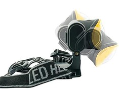 Schwaiger WLED 40, žibintuvėlis su galvos juosta, juodas, geltonas, mygtukai, IPX4, COB LED, 1 lempa(-os)
