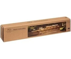 Secret De Gourmet Padėklas gėrimams serviruoti, medinis, 6 stiklinės