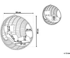 Beliani Pakabinamas krėslas ASPIO Technorattan juodas