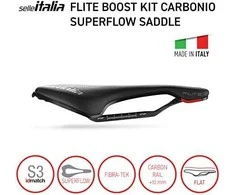 Selle Italia SYDOL SELLE ITALIA FLITE BOOT SUPERFLOW KIT CARBONIO S (id rungtynės - S3) anglis + 10mm 7x9, fibra-tek, juoda (NAUJIENA)