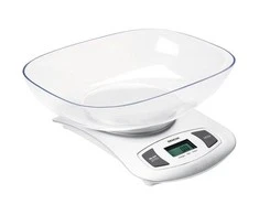 Virtuvinės svarstyklės Sencor SKS 4001WH su dubeniu, didelis LCD ekranas